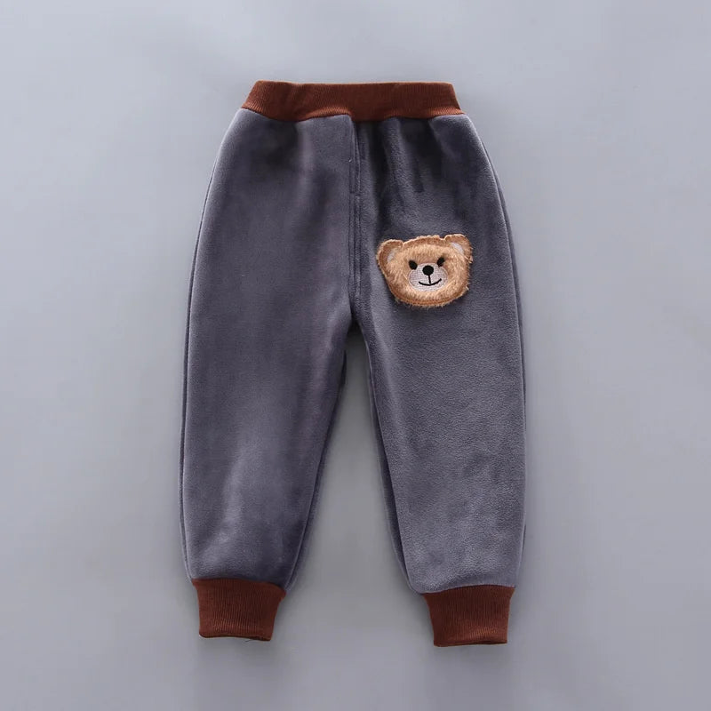 Winter Baby Clothing Sets Autumn Boys Girls Thick Warm Suits Hooded Sweater Cartoon Cute Bear Three-Piece kids Outfits 0-4 Years