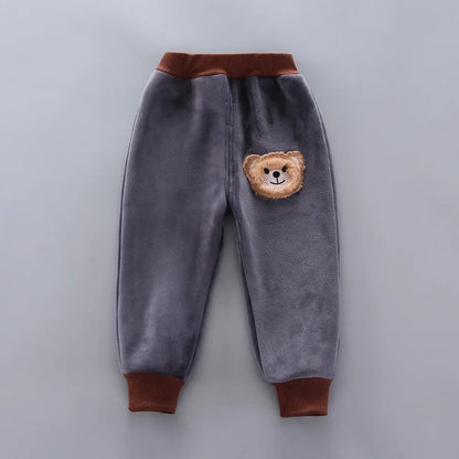 Winter Baby Clothing Sets Autumn Boys Girls Thick Warm Suits Hooded Sweater Cartoon Cute Bear Three-Piece kids Outfits 0-4 Years