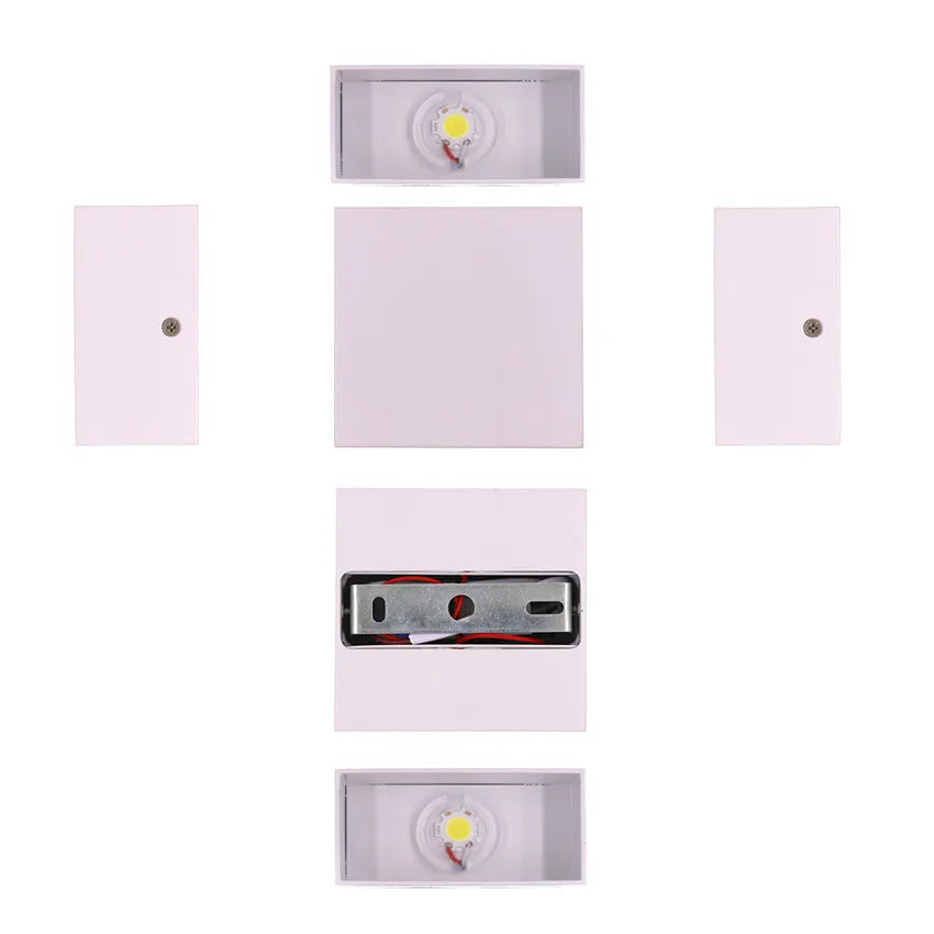 IP65 LED Kubvägglampa 6W/12W – Justerbar Vinkel, Inne & Ute, Aluminium, Varm/Kall/4000K