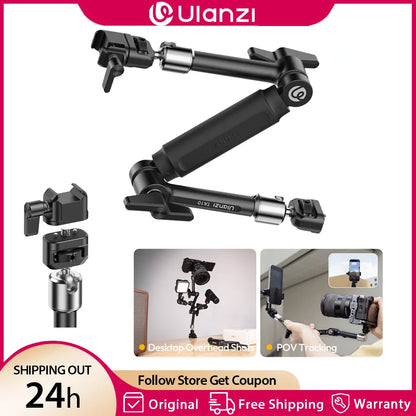 Ulanzi TA10 43cm Magic Articulating Arm with 1/4" 3/8" Screw Hole Mount NATO 3 Section for DSLR Monitor Light Camera Accessories