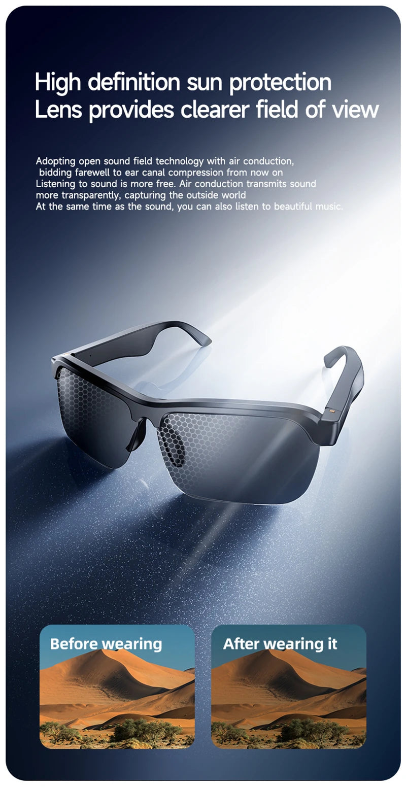 8K AI Smart Glasses With 100MP Camera Chat GPT Touch Sport Sunglasses Bluetooth Call Video Music Player ForMen Women 2025 New