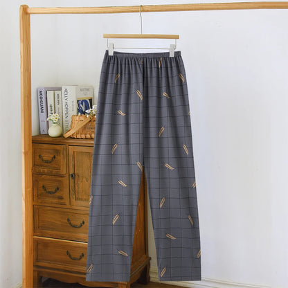 Herr Pyjamasbyxor Långa – Tunna Andningsbara Casual Hemmabyxor, 12 Färger M–6XL