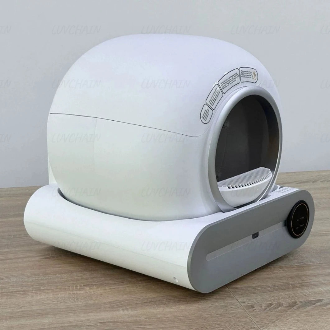 65L Smart Litter Box, Large Capacity Semi-enclosed Self-cleaning Cat Toilet, Controllable Via App, Cat Supplies, EU Stock