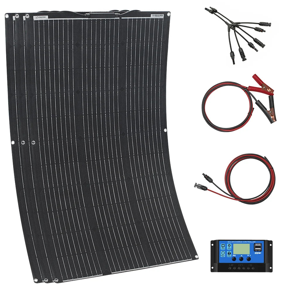 ETFE Solar Panel 18v 100w 200w 300w 400w Flexible Durable Waterproof Monocrystalline Solar Cell Solar Battery Charger