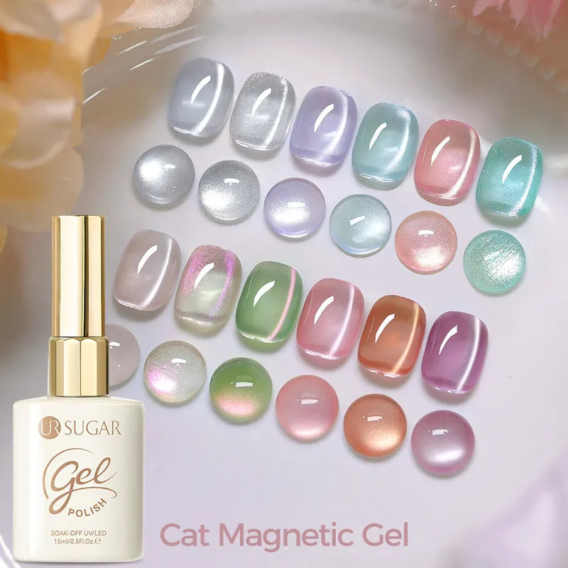 UR SUGAR 15ml Cat Magnetic Gel Nail Polish 30 Colors Semi Permanent Magnetic Gel UV/LED Soak Off Painting Vanrish Design