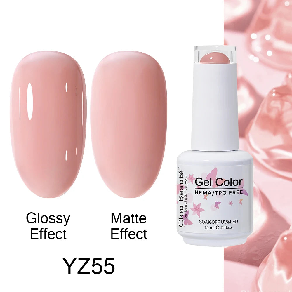 Clou Beaute Gel Nail Polish Neon Brown Royal Blue Red Green Pastal Nude Nail Art Varnishes Gel Lacquer Top Coat UV Gel Nail