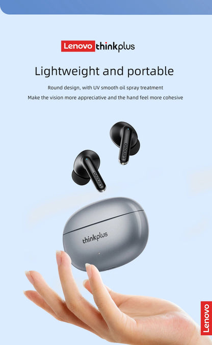 Lenovo GM2 PRO XT88 True Wireless Earbuds – Bluetooth 5.3 Dubbel Mikrofon Touch 4h Speltid Svettskyddad HiFi Bass CE/FCC Vit Svart