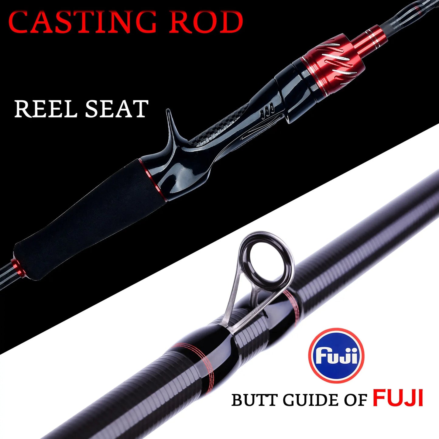 BIUTIFU Premium Resespö med Fuji-ringar – T800 Kolfiber, Spinning & Casting 1.8–3.0m