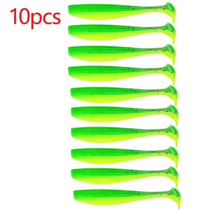 10pcs/Lot Fishing Lure T Tail Worm Soft Bait Jigging Wobblers Tackle Bass Pike Artificial Silicone Swimbait 55mm 70/90mm 120mm