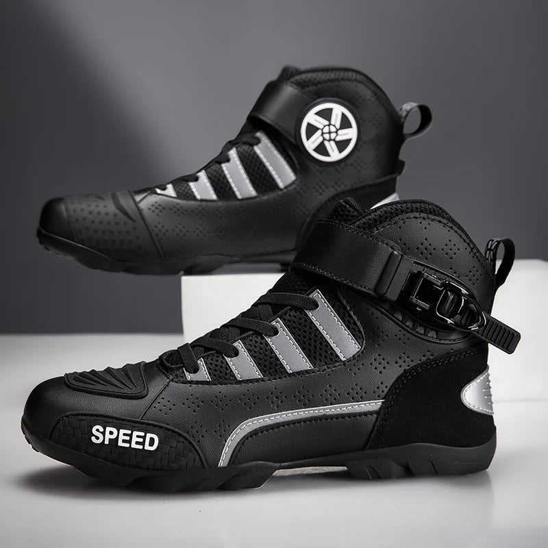 2026 New Leather Motos Breathable Anti Slip Wear-resistant Riders Boots Motorcycle Boots Men Motorbike Racing Ankle Length Shoes