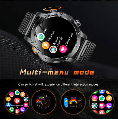 2026 New Men's GPS Outdoor Sports Smart Watch AMOLED Screen NFC Flashlight Heart Rate Monitor Waterproof Bluetooth Call 1000mAh