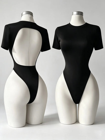 Women's High-Quality Backless Bodysuit Basic Solid Color Comfortable Fit Underwear