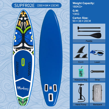 FunWater uppblåsbart SUP-bräde med tillbehör – flera storlekar