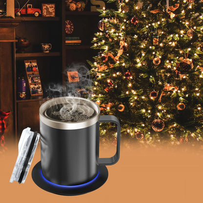 Self Heating Coffee Mug USB Powered Heated Cup with Temperature Control 131℉ Electric Coffee Mug Warmer for Desk Heated Mug