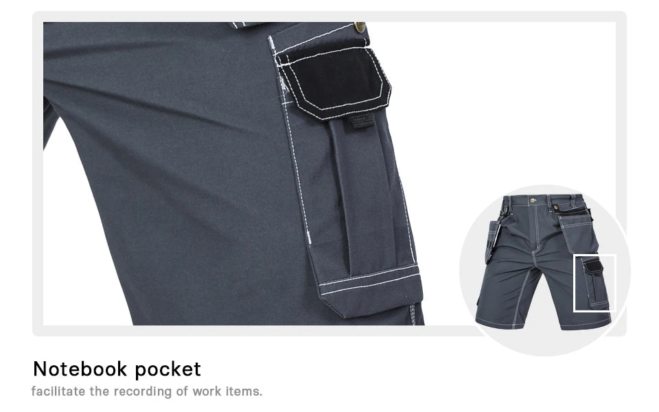 Men's durable multi-pocket work pants cargo work shorts workwear for Men