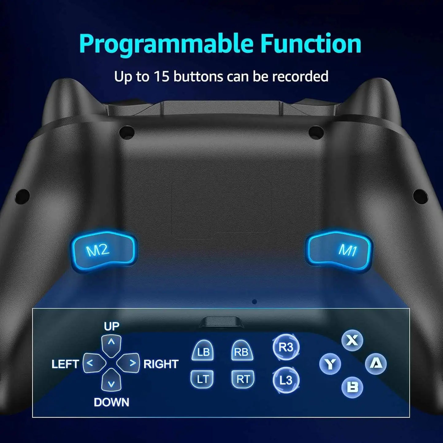 Controller for Switch Lite/OLED/PC Game Joystick Wireless BT Gamepad W/RGB Hall Effect Turbo Macro 6-Axis Gyro Vibration Motors