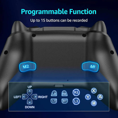 Controller for Switch Lite/OLED/PC Game Joystick Wireless BT Gamepad W/RGB Hall Effect Turbo Macro 6-Axis Gyro Vibration Motors