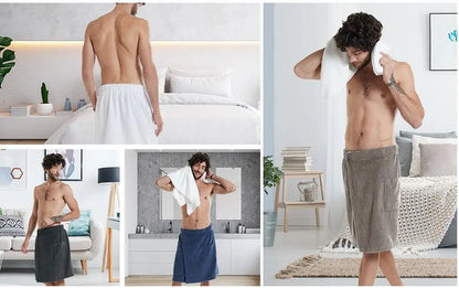 Men's Shorts 2025 Wearable Bath Towel Bathhouse Shower Room Bathrobe Pocket Bath Towel Clothing