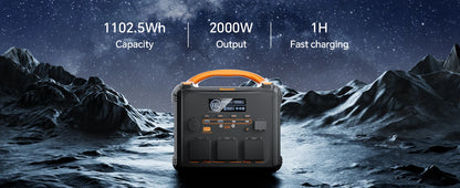 [Shipped From Within Europe]Newsmy S1210 Portable Power Station 1102.5Wh Capacity LiFePO4 Battery with 2500+ Cycles 2000W Rated Power 12 Output Ports Smart HD LCD Display LED Lighting
