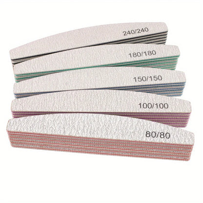1/3/5/10Pcs Professional Nail File 80/100/150/180/240 Sandpaper Strong Thick Sanding Half Moon Lime nail accessories and Tools