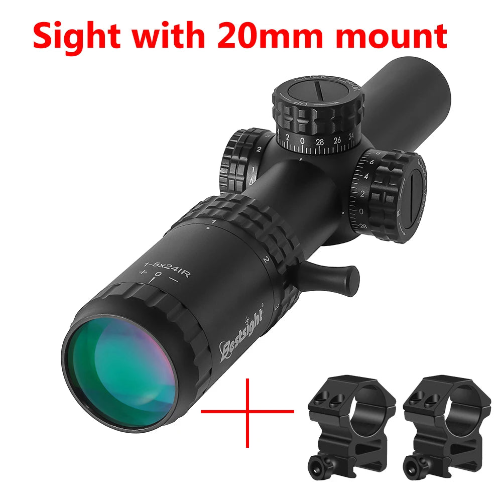 1-5x24 Taktiskt Kikarsikte med Belyst Riktmedel