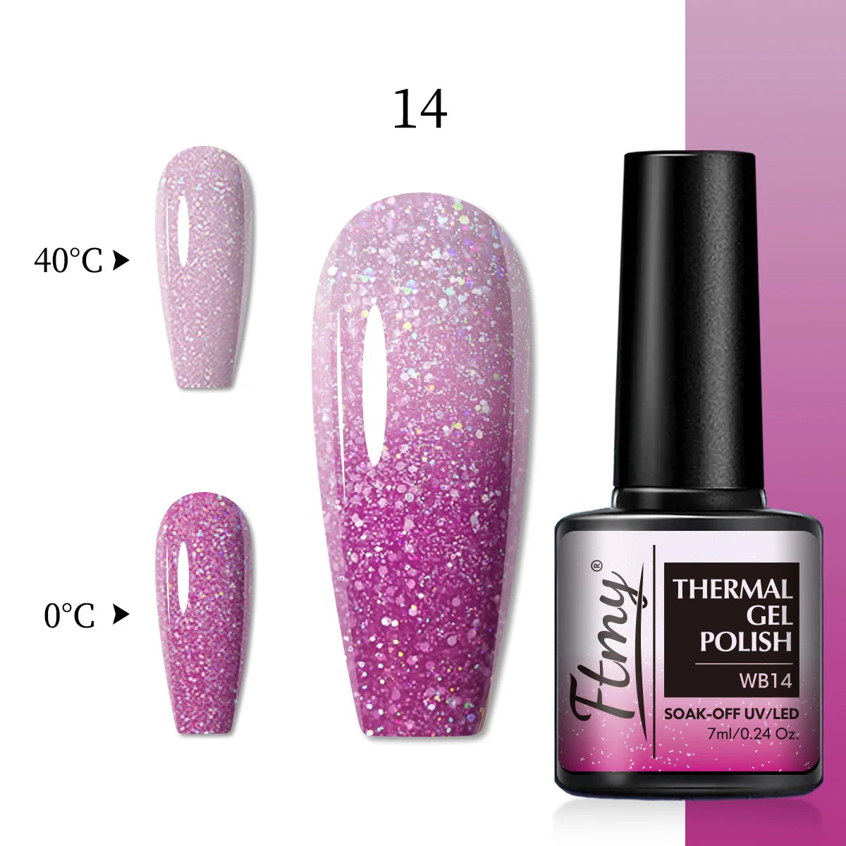 Color Changing Gel Nail Polish, Temperature-Sensitive, 7ml, Lead-Free, No Fragrance, Nail Art Manicure Gel Polish For Salon Use