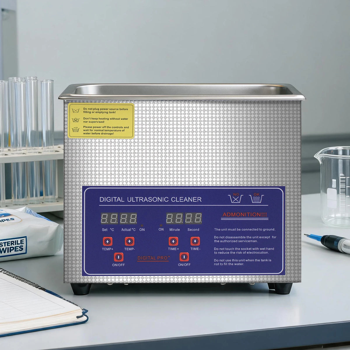 Sihao ultraljudstvätt 40 kHz med värme och digital timer – 1,3–30 liter