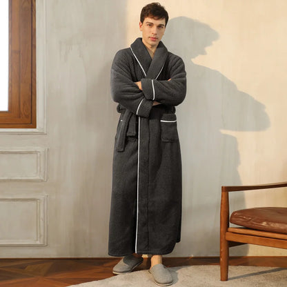 Female Autumn and Winter Warm Long Flannel Thick Couple Bath Bathrobes Men Women Pajamas Shower Robe Bath Towels For Adults