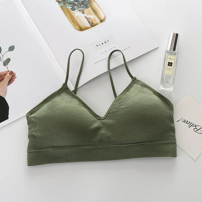 Women Non Wired Bras Seamless Bras Sports Bra Gym Running Push Up Bralette Padded Vest Elastic Brassiere Women Gym Bra Top