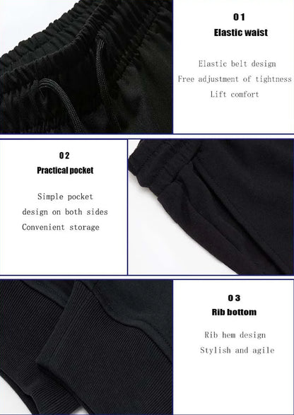 Herr Sweatpants med Tryck – Harajuku Streetwear Jogging Sport Lös Casual Höst/Vinter, 3 Färger S–3XL