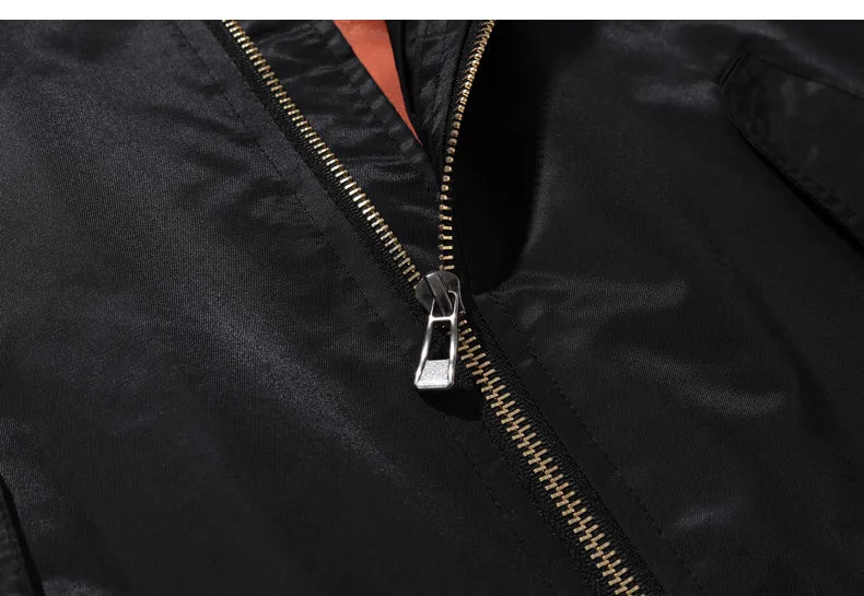 Herr Bombarjacka 2026 – Lös Passform Hip Hop Streetwear Anpassningsbar Logo Plus-Storlek XS–8XL Röd/Navy/Grön/Svart