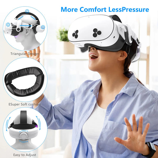JYMEGOV Elite Head Strap 12000mAh för Meta Quest 3 / Quest 3S – Justerbar Laddningsrem Bekväm VR-tillbehör Utlängd Speltid