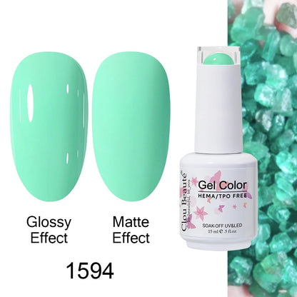 Clou Beaute Gel Nail Polish Neon Brown Royal Blue Red Green Pastal Nude Nail Art Varnishes Gel Lacquer Top Coat UV Gel Nail