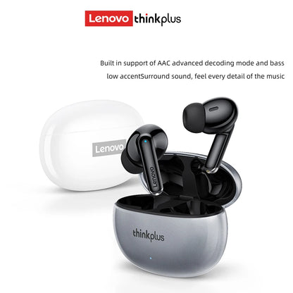 Lenovo GM2 PRO XT88 True Wireless Earbuds – Bluetooth 5.3 Dubbel Mikrofon Touch 4h Speltid Svettskyddad HiFi Bass CE/FCC Vit Svart