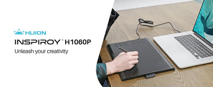 HUION Inspiroy H1060P Ritplatta – 8192 Trycknivåer Batterifri Penna 12 Snabbtangenter 10x6,25" Windows macOS Android Linux