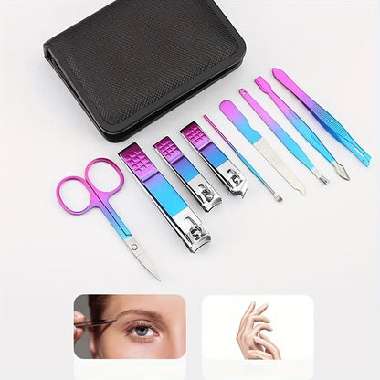 Professional 6-18pcs Set Stainless Steel Manicure & Pedicure Kit Precision Nail Care with Travel Case with Nail Clipper Scissor