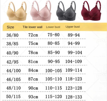 New Bra Women Comfortable Breathable Large Size Underwear 36-50 B C Cup Without Steel Ring Push up Brassiere Lady Lingerie