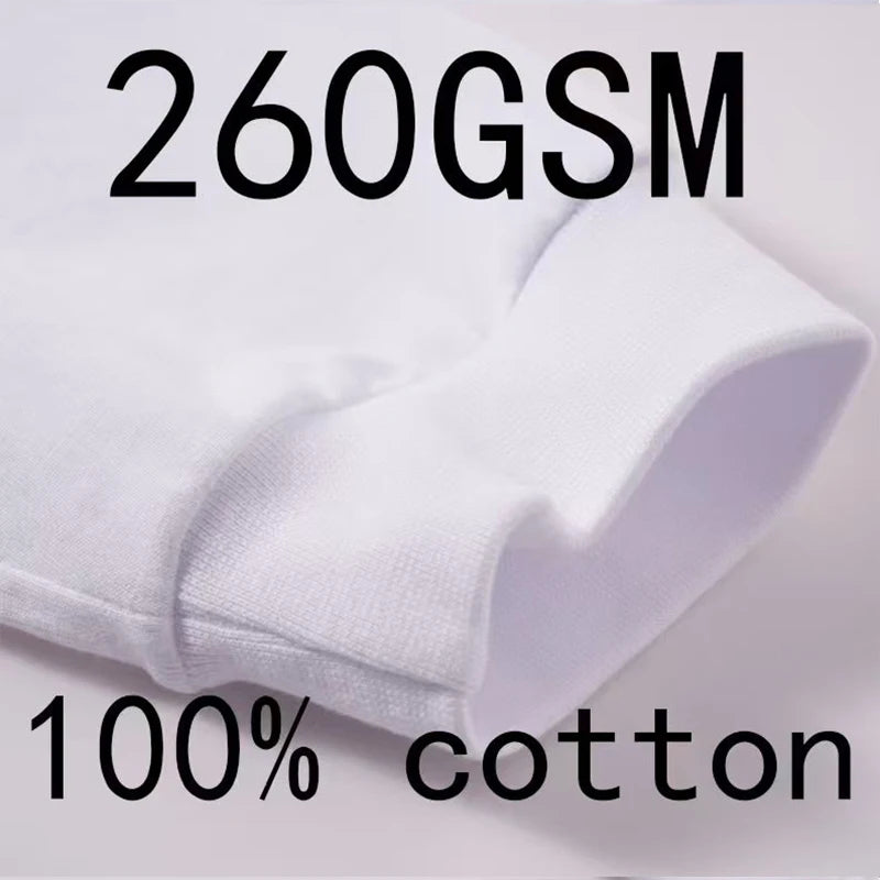 Unisex Långärmad T-Shirt 2026 – 260g Bomull DIY Logotryck Casual Personlig Present Vit & Svart M–XXL
