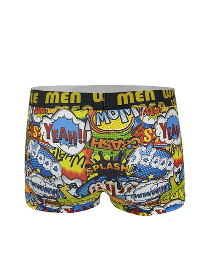 Herr Boxershorts 3-pack Polyester – Graffiti & Comic Pop Art Streetstyle, S–2XL