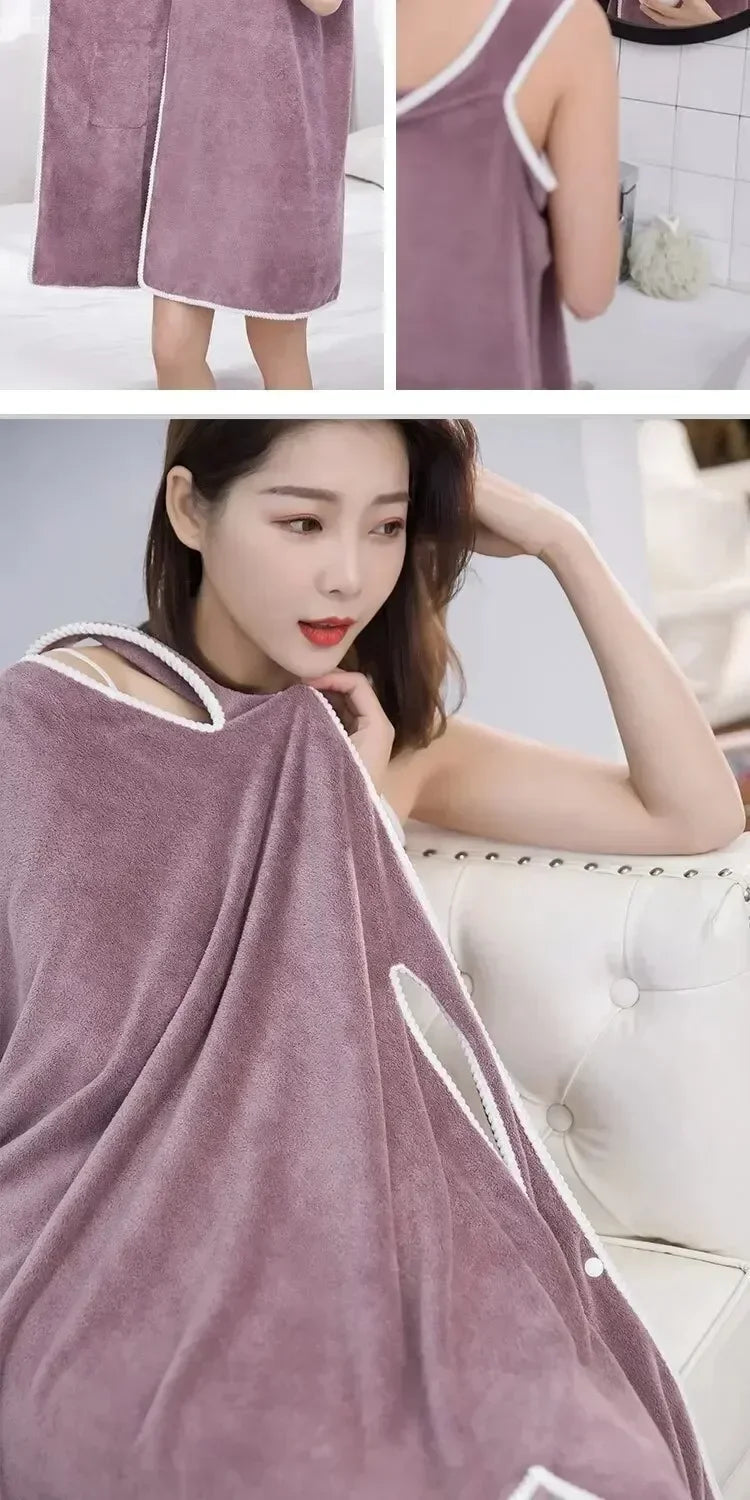 Womens Bath Towels Girls Wearable 135*80Cm Fast Drying Bathing Beach Spa Bathrobes Wash Clothing, Shower Bath And Gym Towel