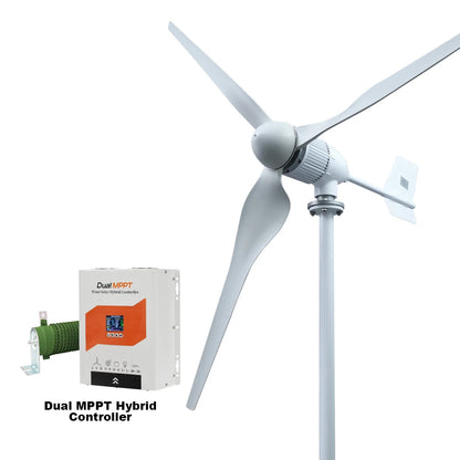 SMARAAD Horisontell Vindturbin 3kW/8kW – Låg Startvindhastighet Hybrid Sol+Vind Off-Grid Batterisystem 12–96V EU-lager Polen CE