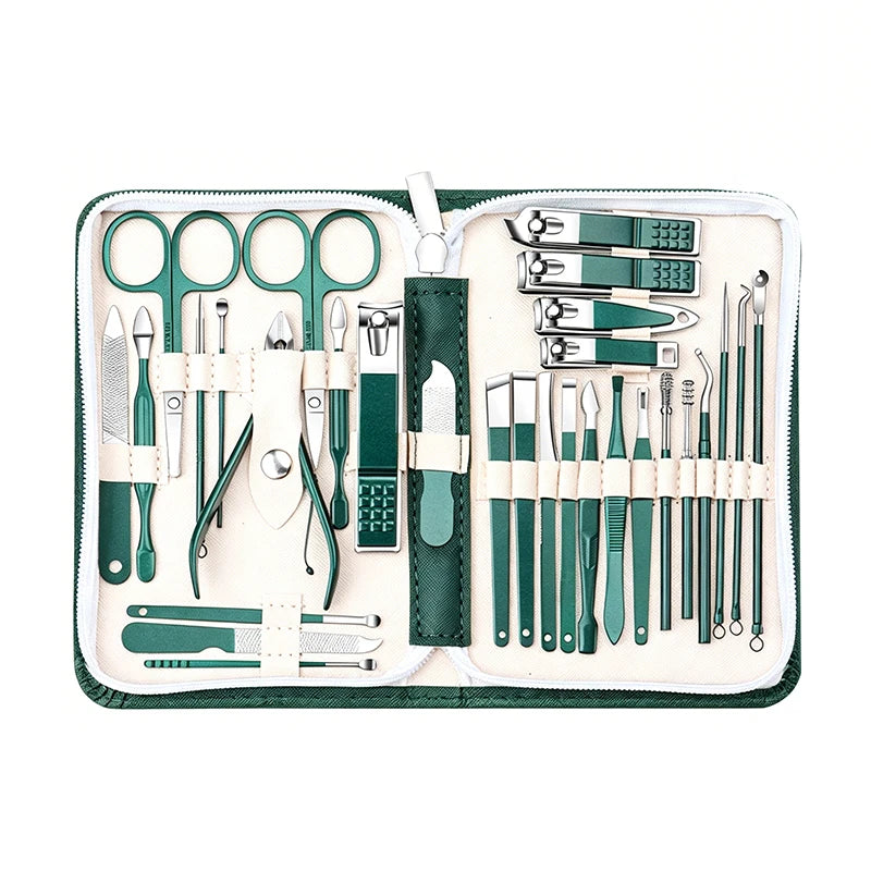 30PCS Manicure Set Pedicure Kit Professional Nail Clipper Set Stainless Steel Manicure Kit Nail Kit with Storage Box for Family