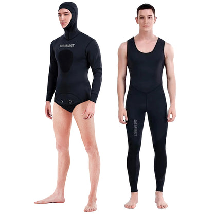 HOT 3mm Camouflage Wetsuit Long Sleeve Fission Neoprene Submersible Diving for Men Keep Warm Tops and Pants 2-pieces Sun Protect