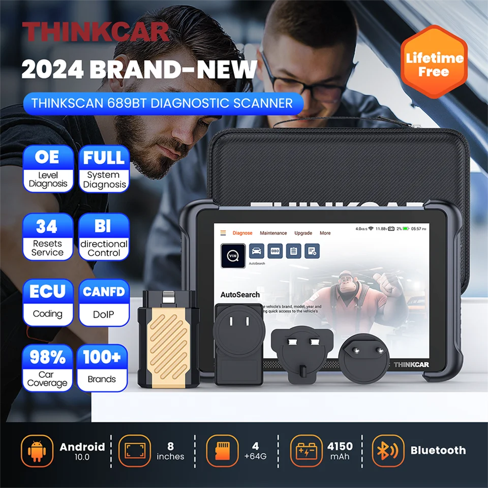 THINKCAR THINKSCAN 689BT diagnostikverktyg och tillbehör