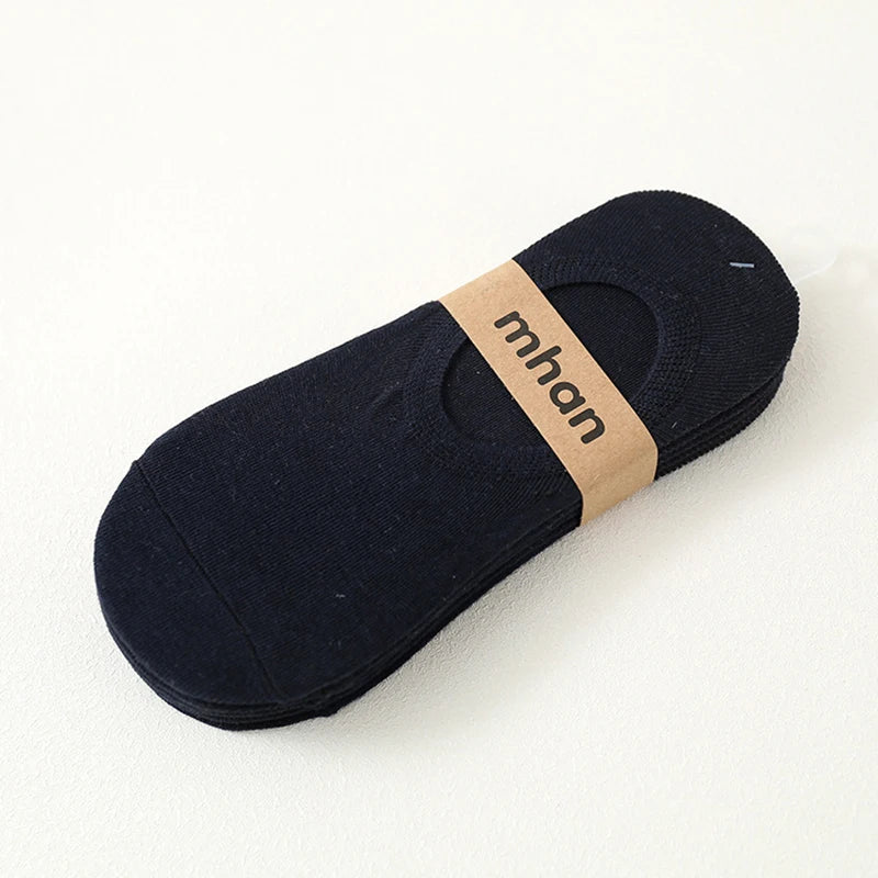 5 Pairs Women's Socks Soft Cotton Breathable Ankle Short Socks Spring Summer Solid Color White Black Anti-slip Boat Sock For Men