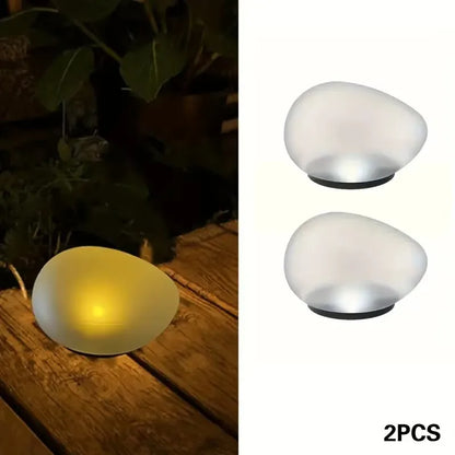 Solar Stenlampa Utomhus – Frostad Glaseffekt, IP65, Varmvit/Färgad, Automatisk, Trädgård & Gång