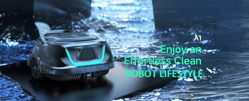 WYBOT A1 Trådlös Poolrobot – 120min 2600mAh IPX8 Dubbellager Filter Gyroskopnavigering Auto-Parkering 100m² 2026