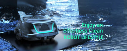 WYBOT A1 Trådlös Poolrobot – 120min 2600mAh IPX8 Dubbellager Filter Gyroskopnavigering Auto-Parkering 100m² 2026