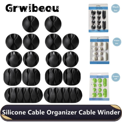 10-pack kabelhållare i silikon – flexibel kabelorganisering