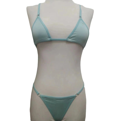 2Pcs/Set Women Bikinis Beachwear Lacing Up Bra And Thong Suits Brazilian Swimwear Female Swimming Swimsuit